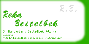 reka beitelbek business card